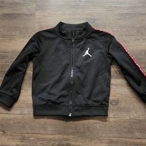 Jordan Boys Black Red Jumpman Track Jacket Zip Up Size 24M Toddler Athletic